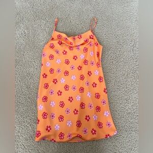 super cute orange silk dress